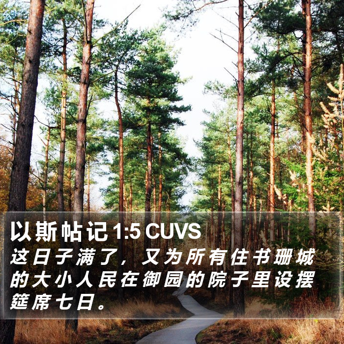 以 斯 帖 记 1:5 CUVS Bible Study