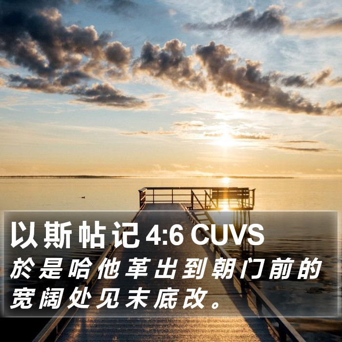 以 斯 帖 记 4:6 CUVS Bible Study