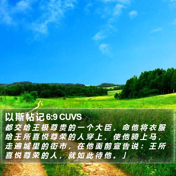 以 斯 帖 记 6:9 CUVS Bible Study