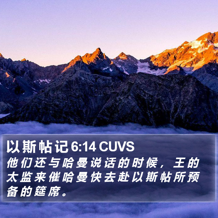 以 斯 帖 记 6:14 CUVS Bible Study