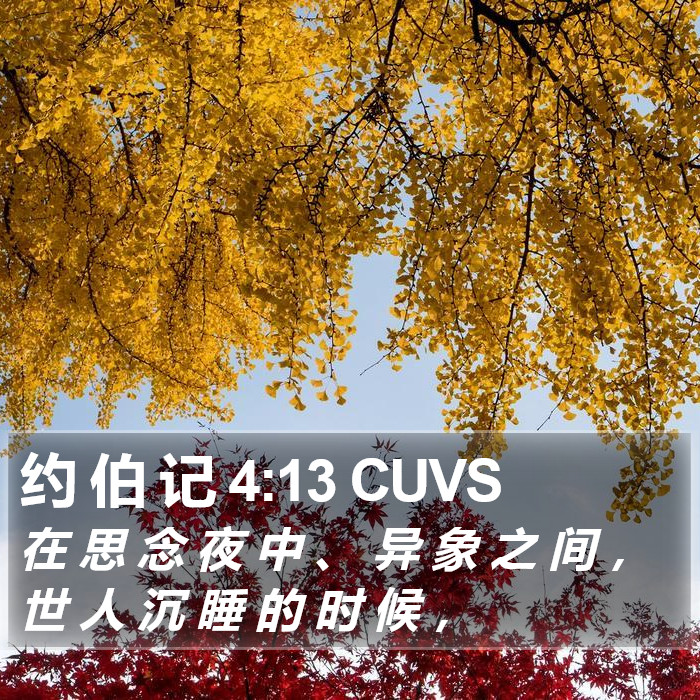 约 伯 记 4:13 CUVS Bible Study