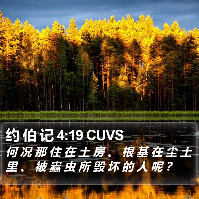 约 伯 记 4:19 CUVS Bible Study