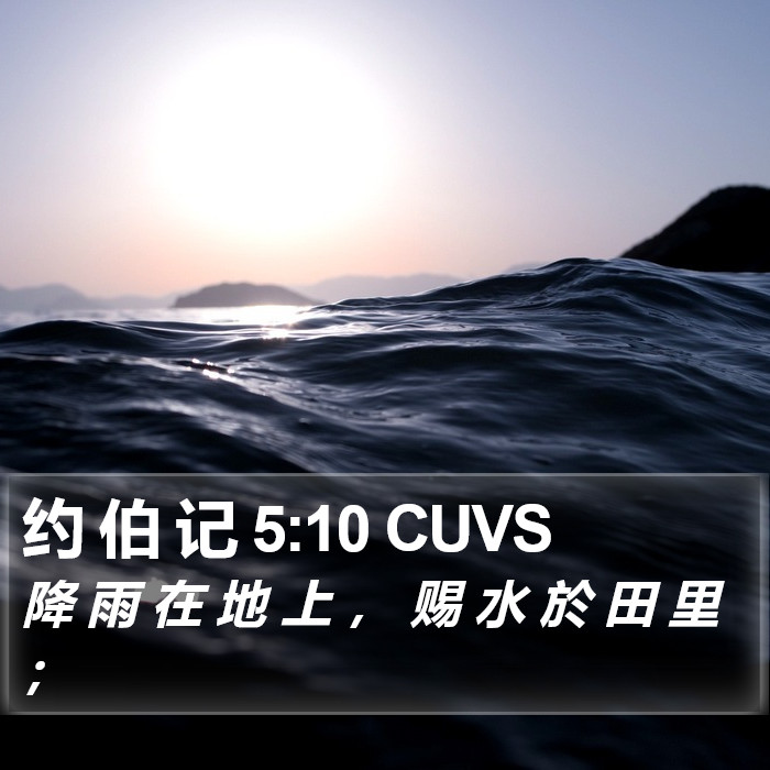 约 伯 记 5:10 CUVS Bible Study