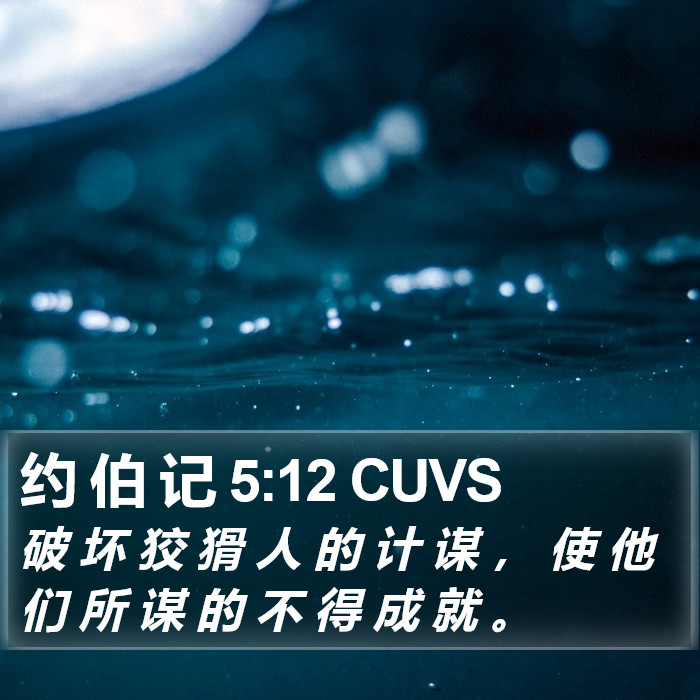 约 伯 记 5:12 CUVS Bible Study