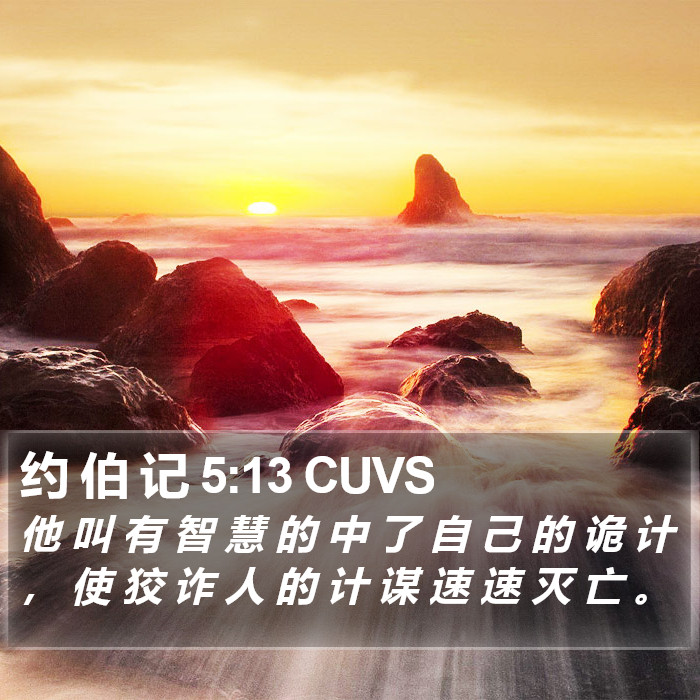 约 伯 记 5:13 CUVS Bible Study