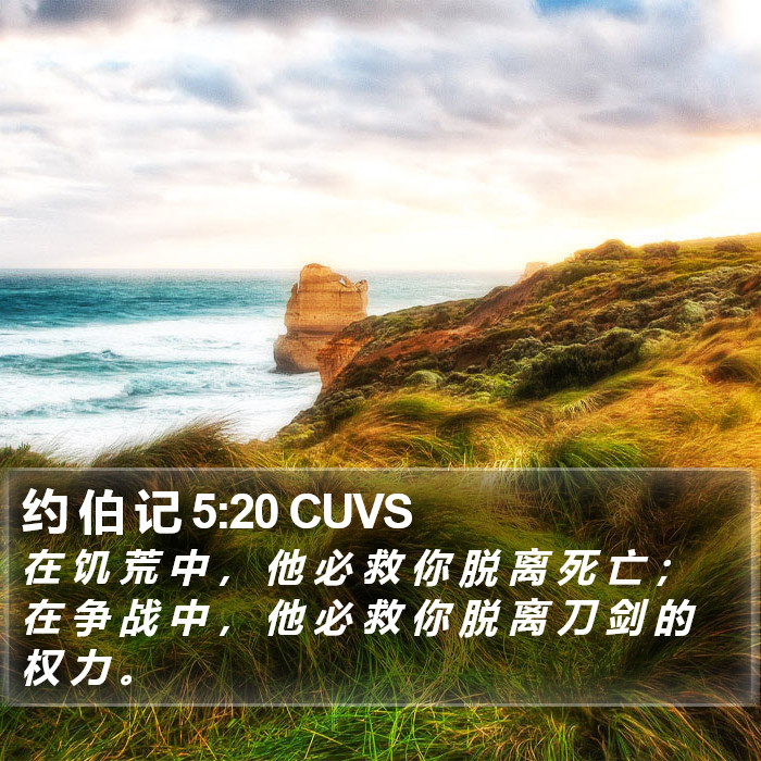 约 伯 记 5:20 CUVS Bible Study