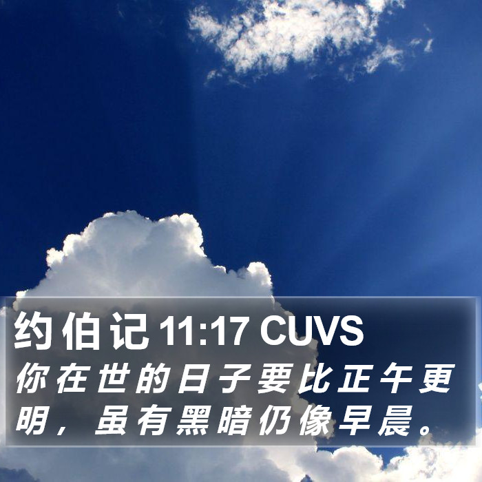 约 伯 记 11:17 CUVS Bible Study
