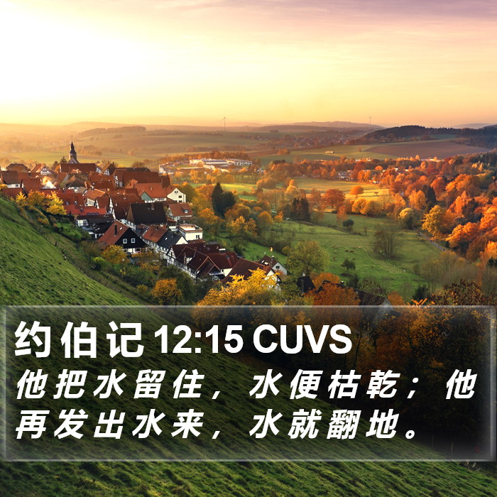 约 伯 记 12:15 CUVS Bible Study