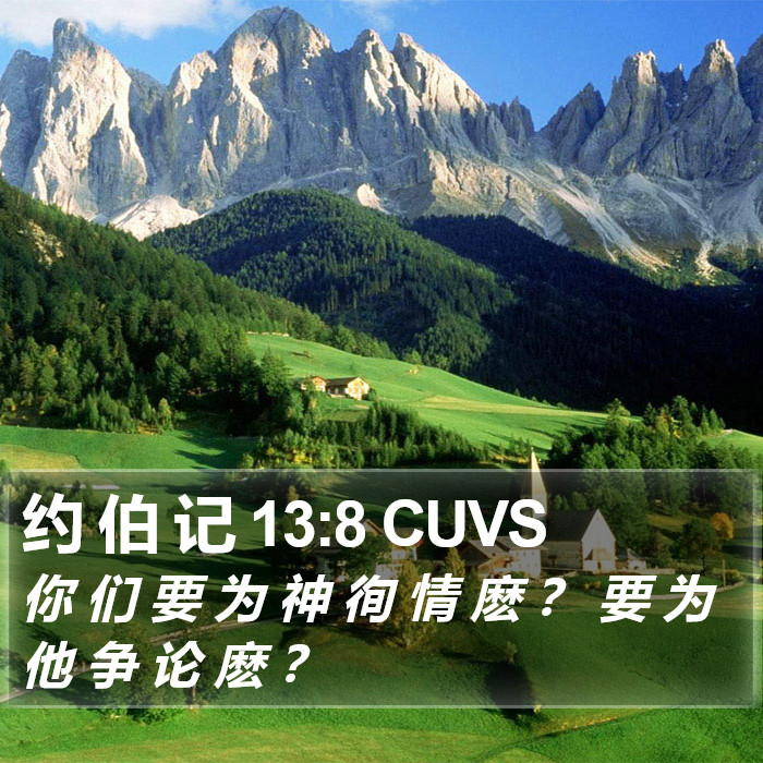 约 伯 记 13:8 CUVS Bible Study