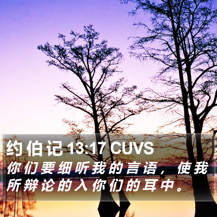 约 伯 记 13:17 CUVS Bible Study