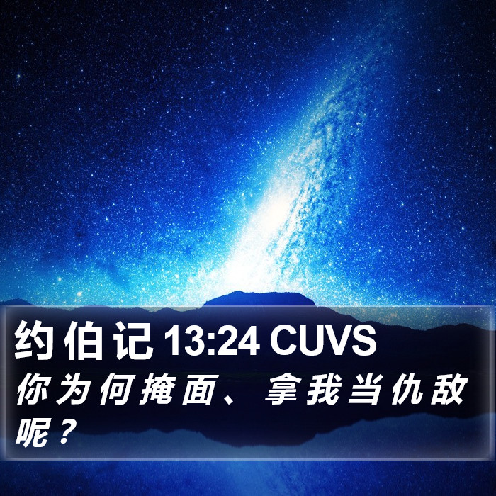 约 伯 记 13:24 CUVS Bible Study