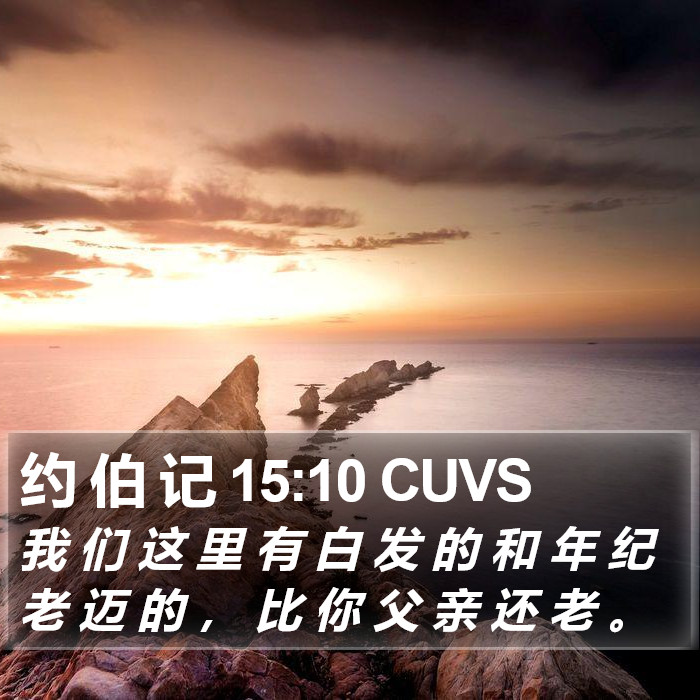 约 伯 记 15:10 CUVS Bible Study