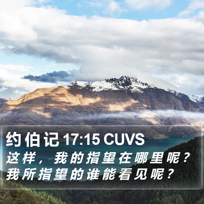 约 伯 记 17:15 CUVS Bible Study