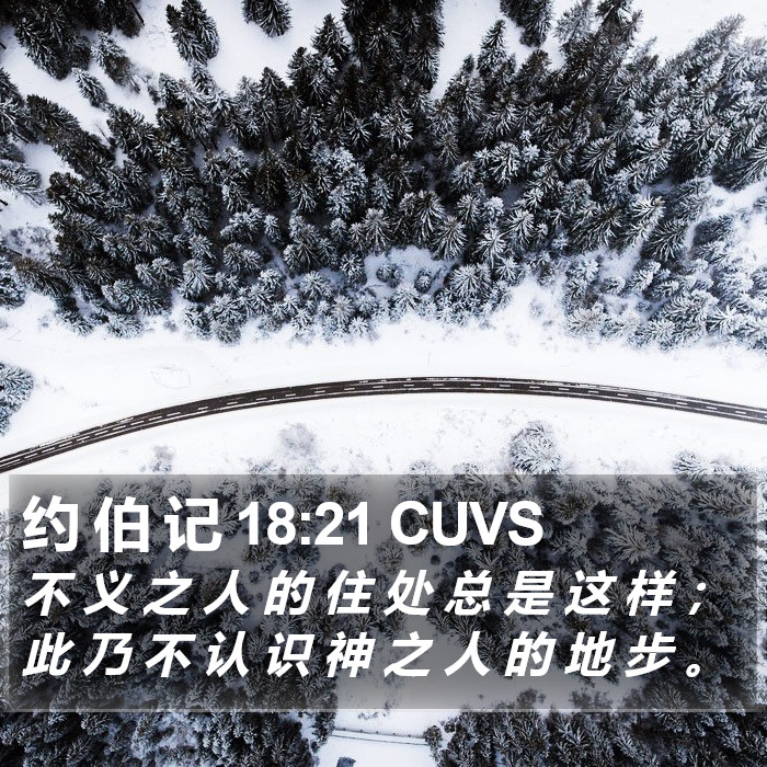 约 伯 记 18:21 CUVS Bible Study