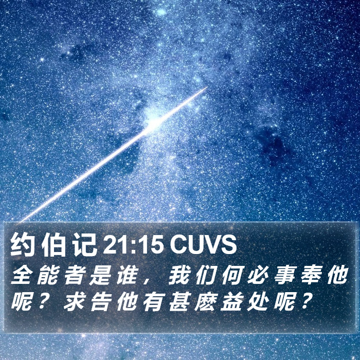 约 伯 记 21:15 CUVS Bible Study