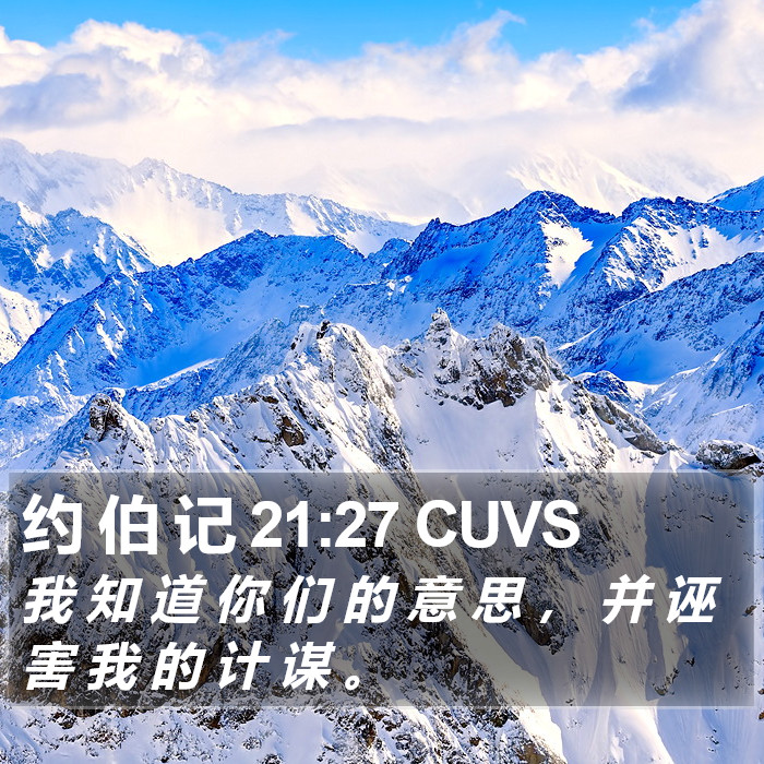 约 伯 记 21:27 CUVS Bible Study