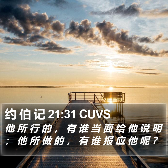 约 伯 记 21:31 CUVS Bible Study