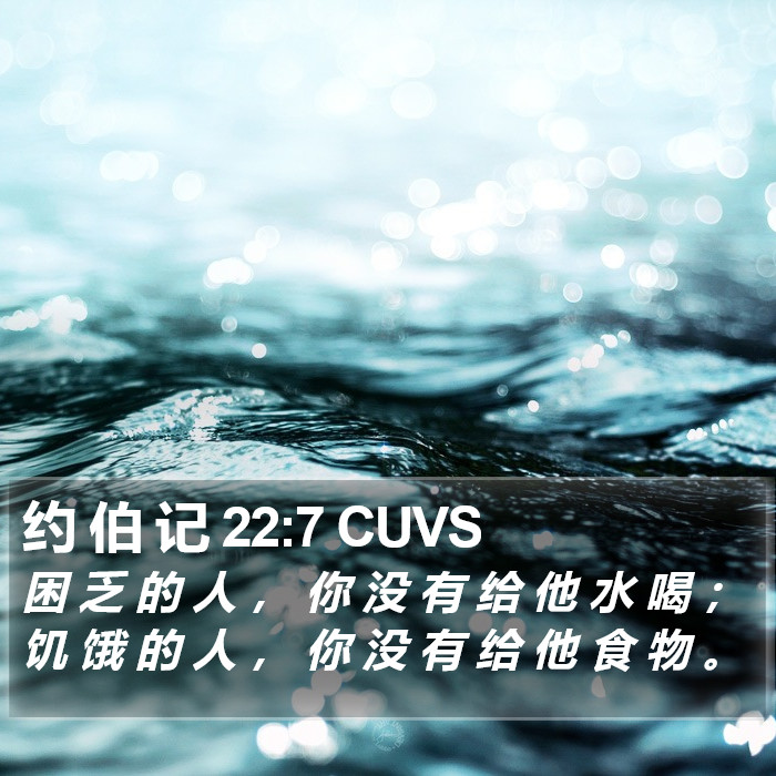 约 伯 记 22:7 CUVS Bible Study