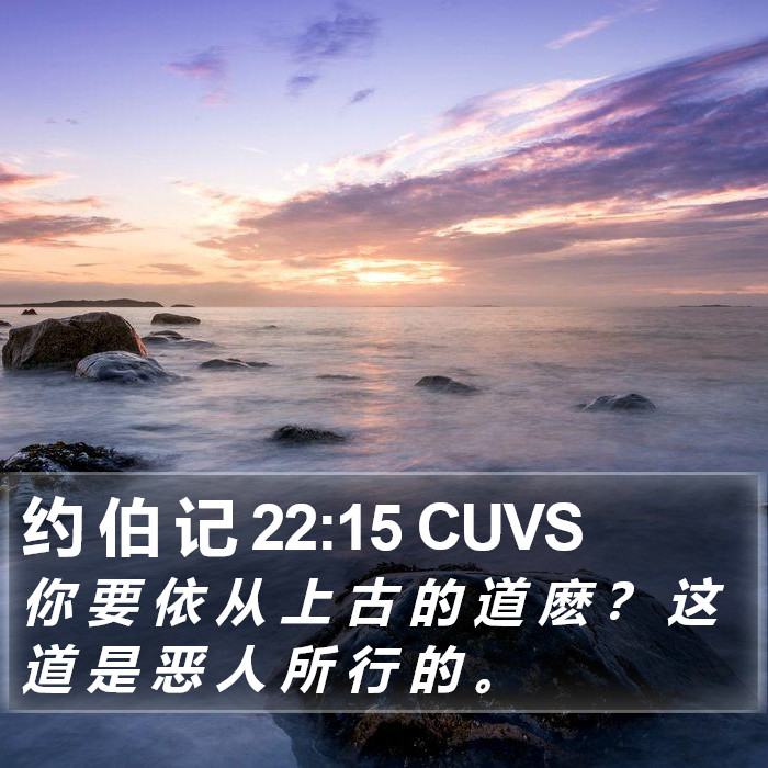 约 伯 记 22:15 CUVS Bible Study