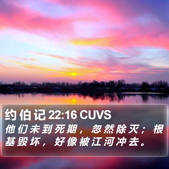 约 伯 记 22:16 CUVS Bible Study