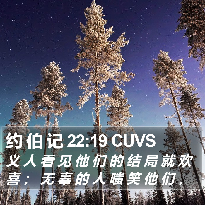 约 伯 记 22:19 CUVS Bible Study
