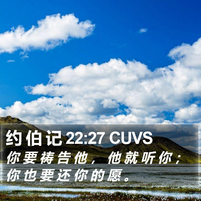 约 伯 记 22:27 CUVS Bible Study