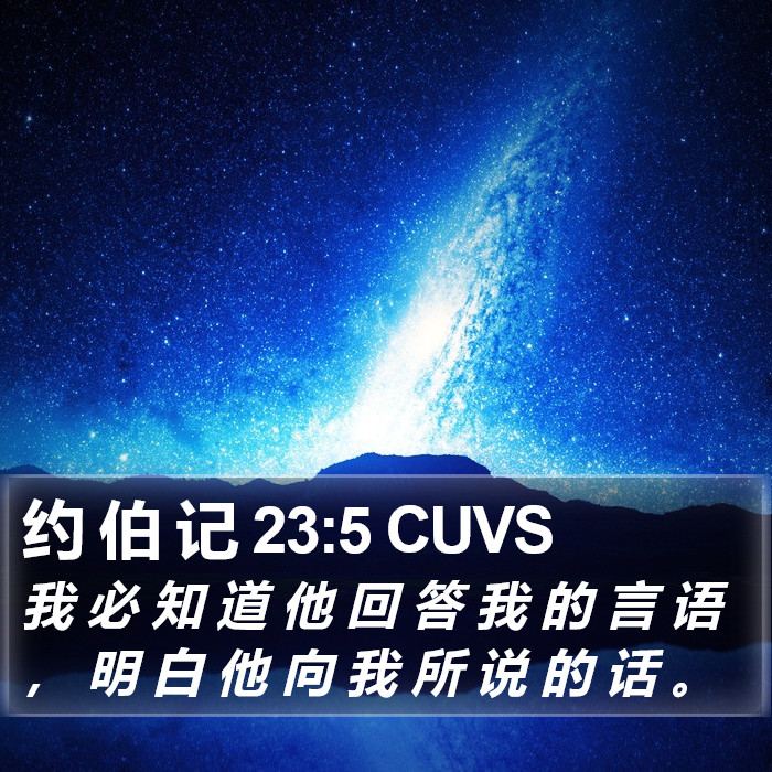 约 伯 记 23:5 CUVS Bible Study