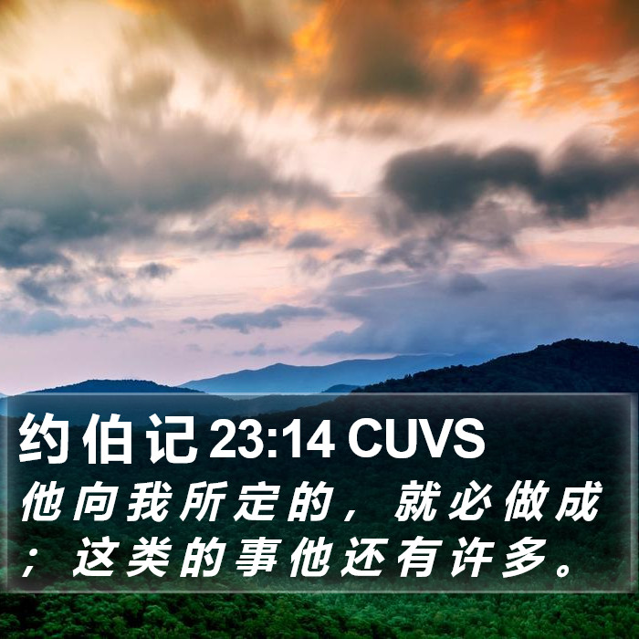 约 伯 记 23:14 CUVS Bible Study
