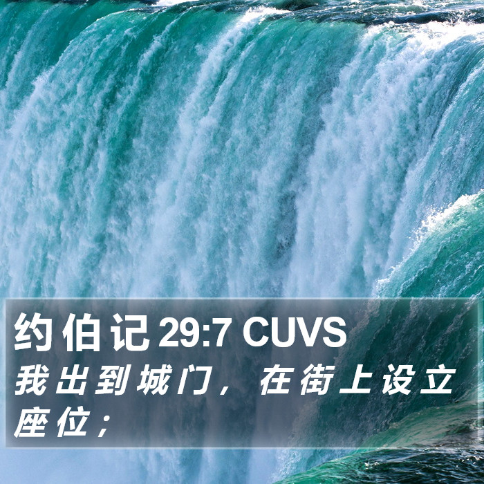 约 伯 记 29:7 CUVS Bible Study