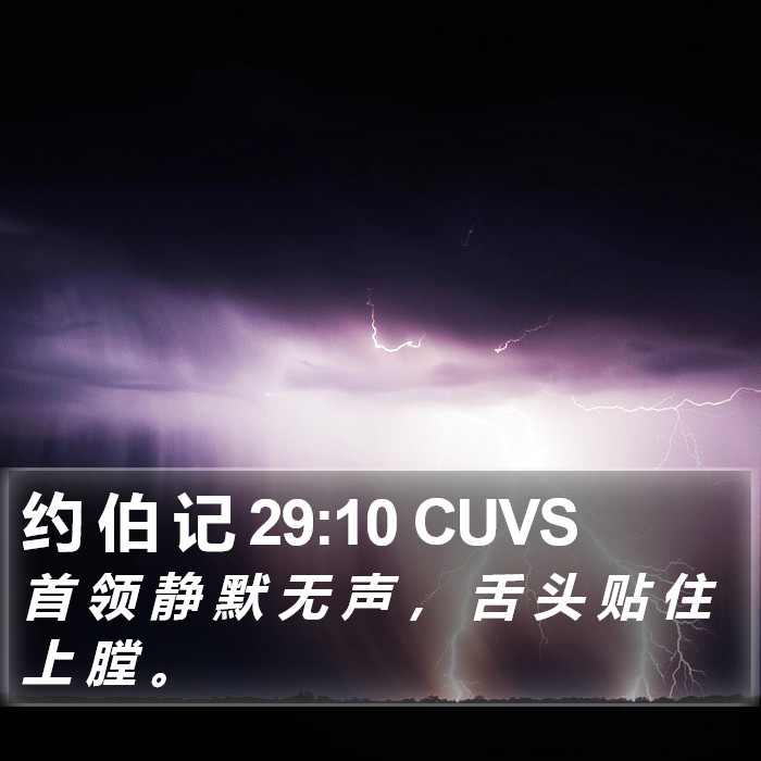 约 伯 记 29:10 CUVS Bible Study