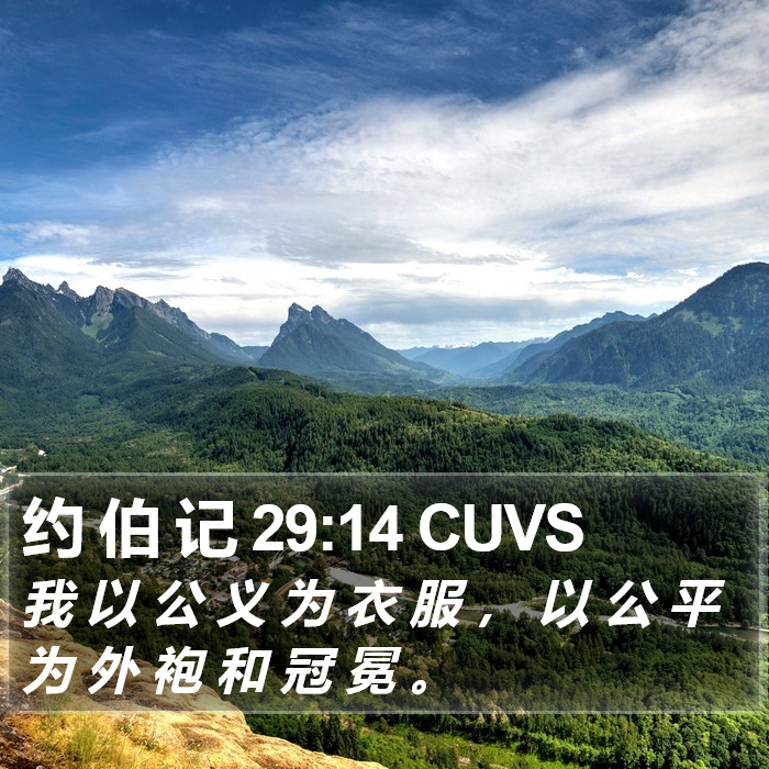 约 伯 记 29:14 CUVS Bible Study