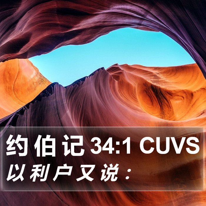 约 伯 记 34:1 CUVS Bible Study
