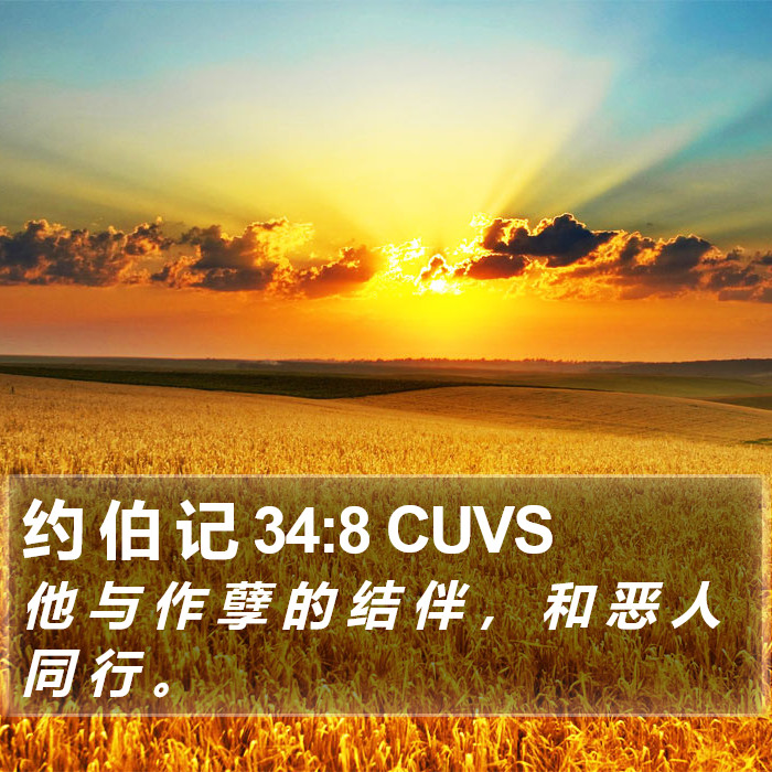 约 伯 记 34:8 CUVS Bible Study