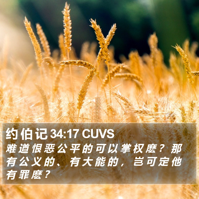 约 伯 记 34:17 CUVS Bible Study