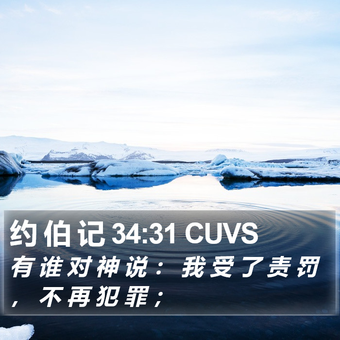 约 伯 记 34:31 CUVS Bible Study