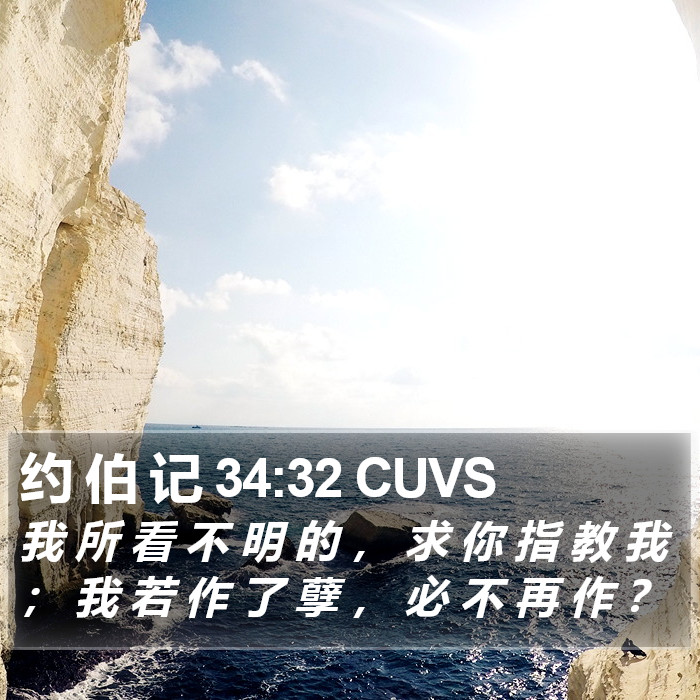约 伯 记 34:32 CUVS Bible Study