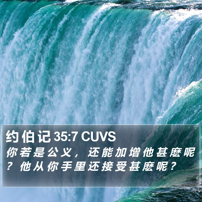 约 伯 记 35:7 CUVS Bible Study