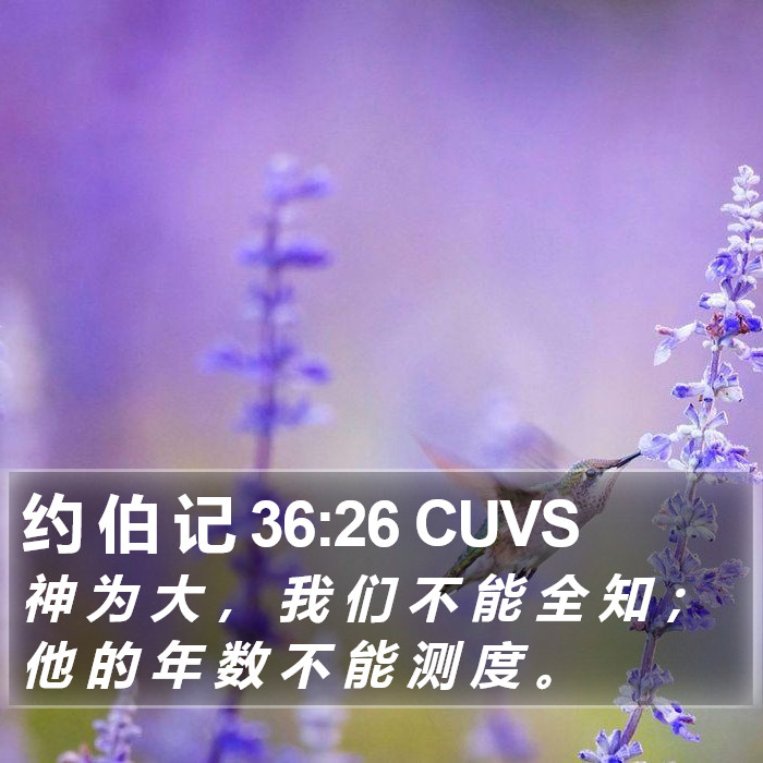 约 伯 记 36:26 CUVS Bible Study