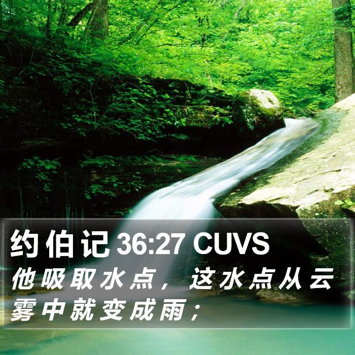 约 伯 记 36:27 CUVS Bible Study