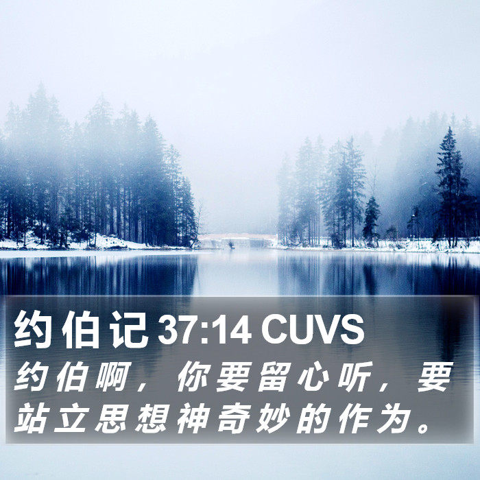 约 伯 记 37:14 CUVS Bible Study