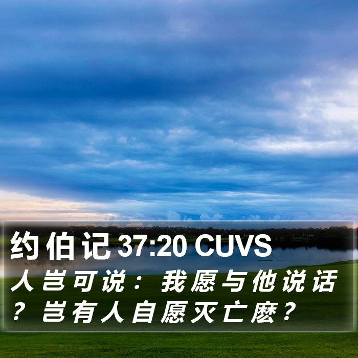 约 伯 记 37:20 CUVS Bible Study