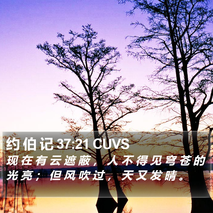 约 伯 记 37:21 CUVS Bible Study