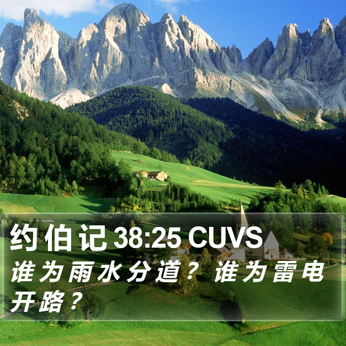 约 伯 记 38:25 CUVS Bible Study