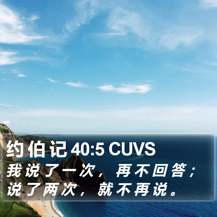 约 伯 记 40:5 CUVS Bible Study