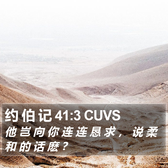 约 伯 记 41:3 CUVS Bible Study