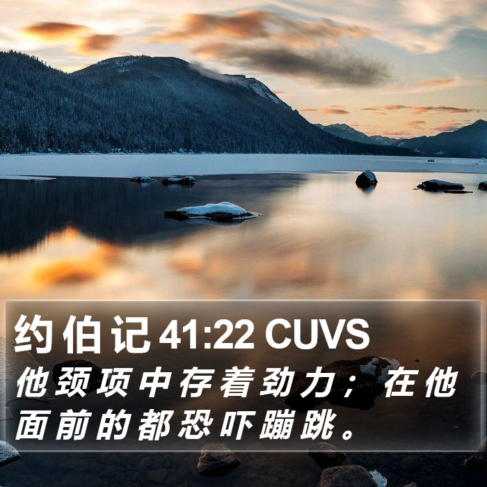 约 伯 记 41:22 CUVS Bible Study