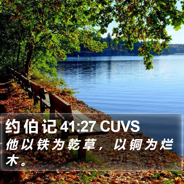 约 伯 记 41:27 CUVS Bible Study