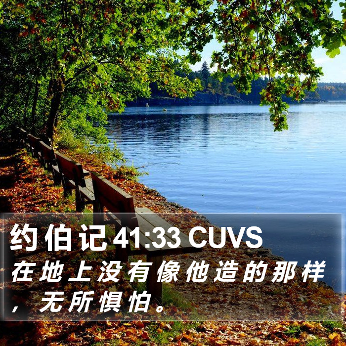 约 伯 记 41:33 CUVS Bible Study