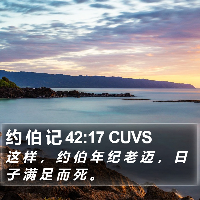 约 伯 记 42:17 CUVS Bible Study