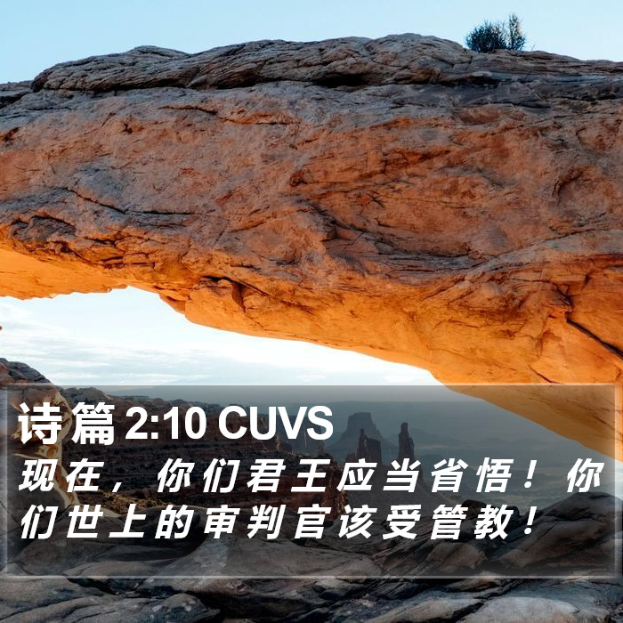 诗 篇 2:10 CUVS Bible Study